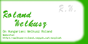 roland welkusz business card